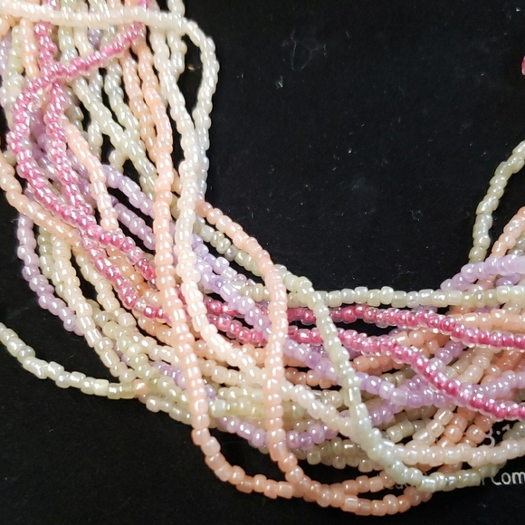 Multicolor Pastel Beaded Necklace - Picture 2 of 2